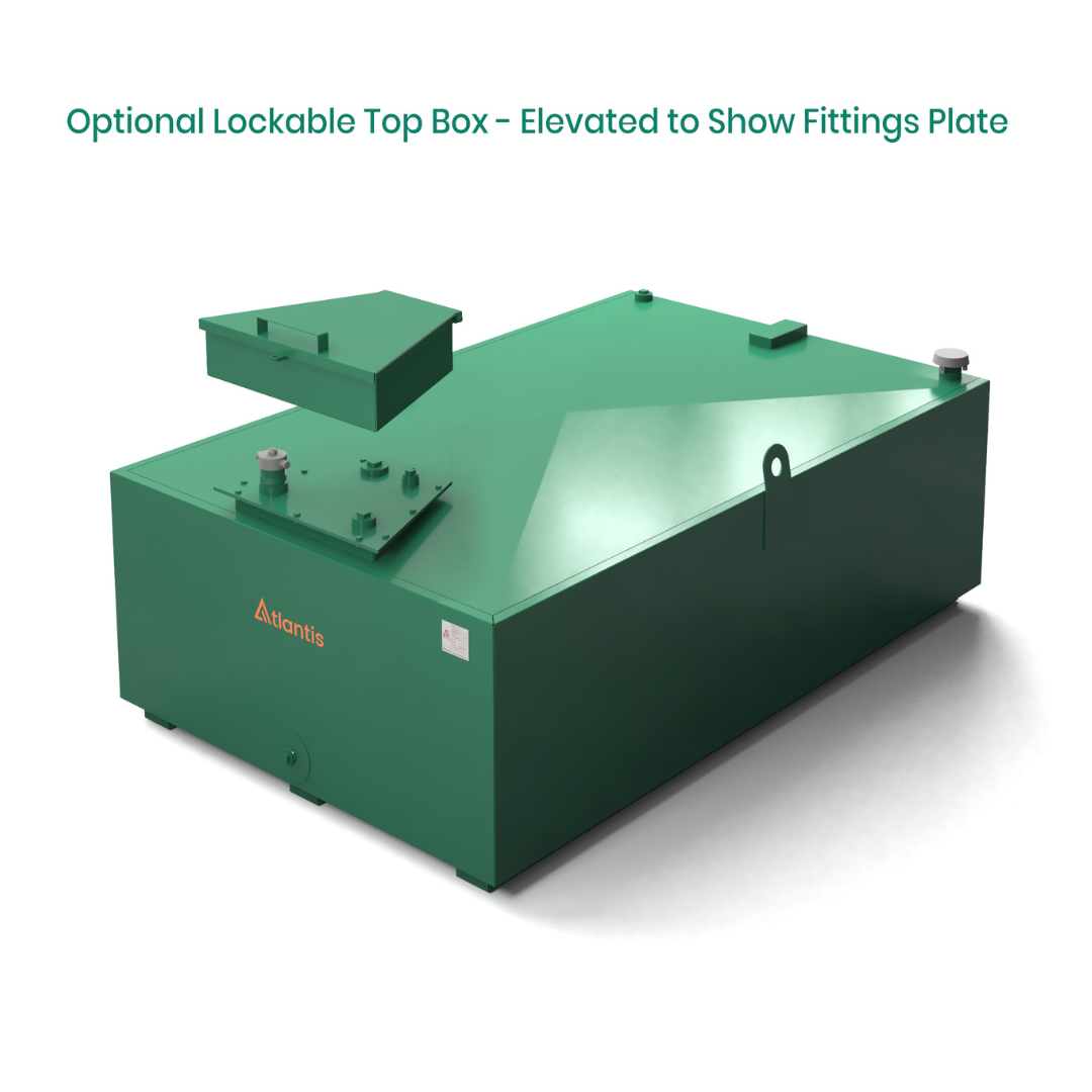 1250 Litre Low Profile Steel Bunded Oil Tank - Atlantis