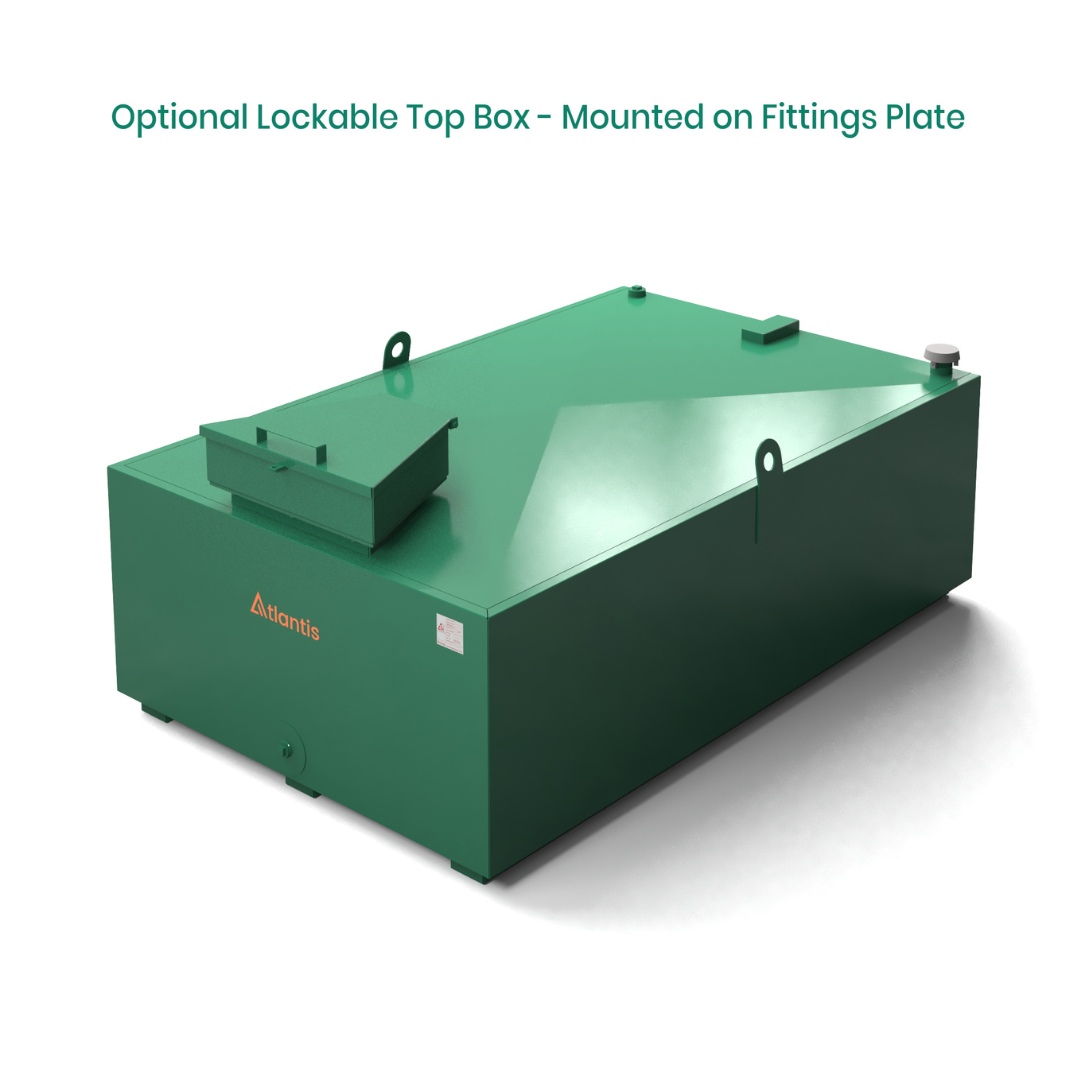 1250 Litre Low Profile Steel Bunded Oil Tank - Atlantis