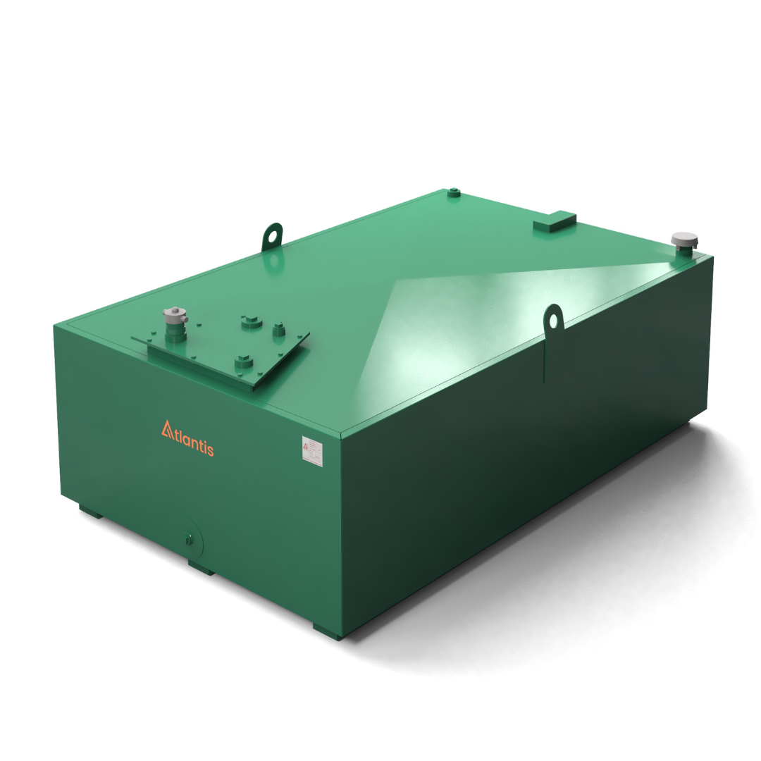 1250 Litre Low Profile Steel Bunded Oil Tank - Atlantis