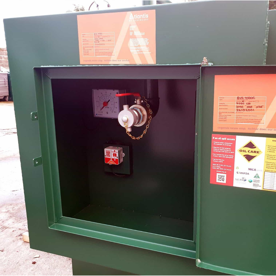 4500 Litre Steel Bunded Oil Tank c/w Fill Point Cabinet - Atlantis