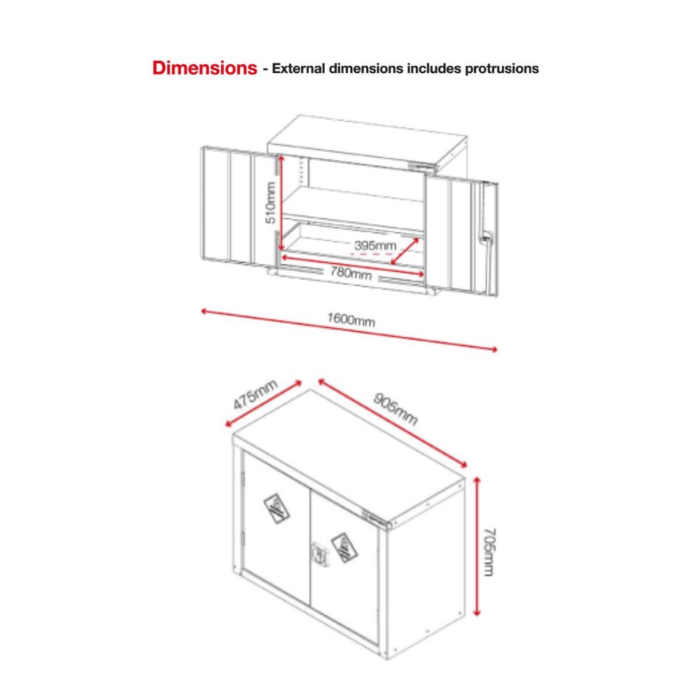 Hazardous Storage Cupboard - Armorgard Safestor HFC1