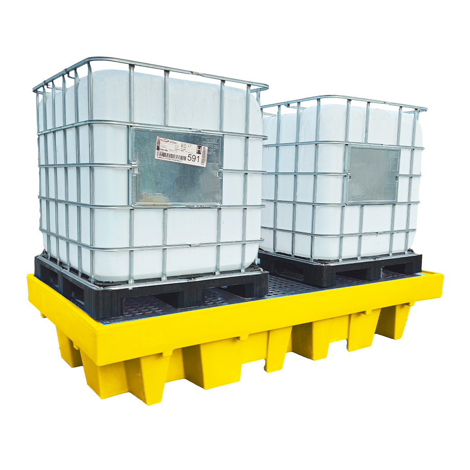 IBC Spill Pallet (For 2 x 1000 Litre IBCs - (Removable Grid)