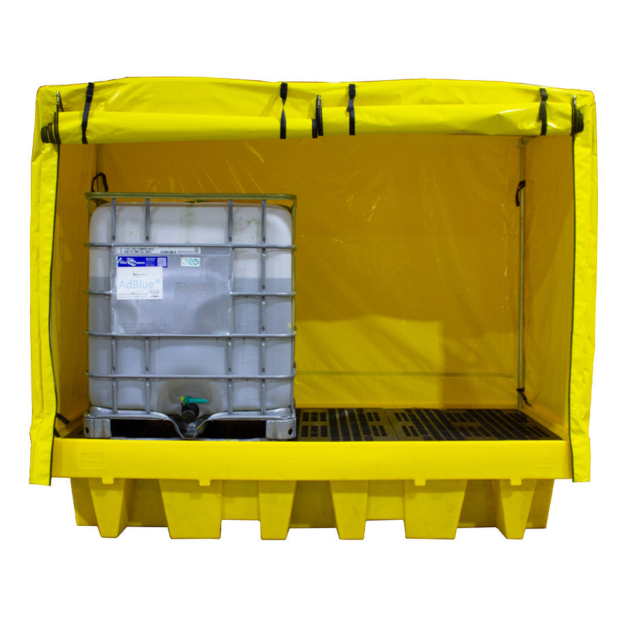 Covered Double IBC Spill Pallet - 1140 Litre Sump