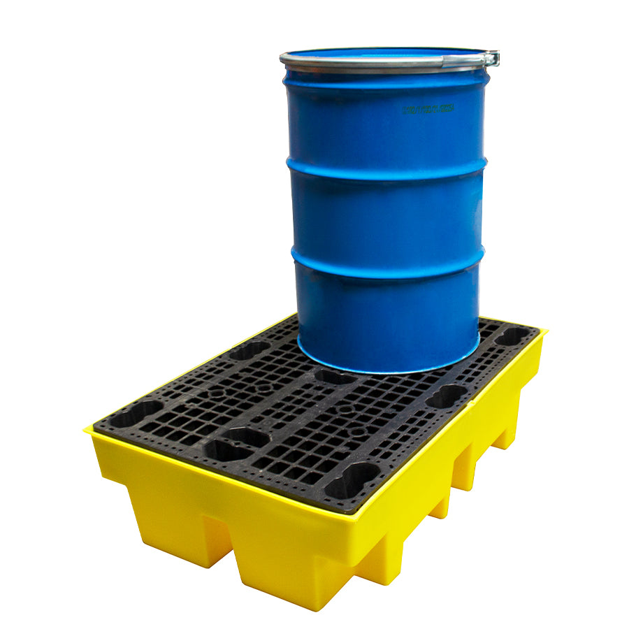 2 Drum Spill Pallet with single drum on top