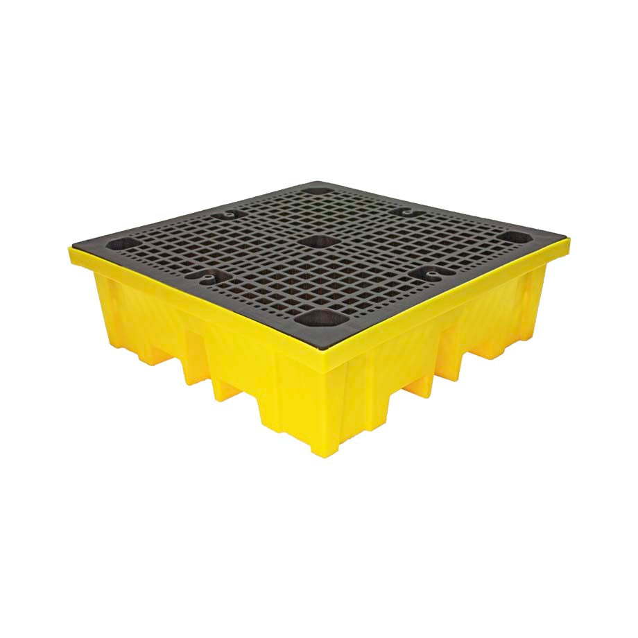 Spill Pallet with grid - 4 way FLT access (For 4 x 205ltr Drums)